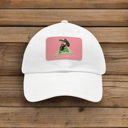 Sweet Pickle Dad Cap with Rectangle Pink Leather Patch
