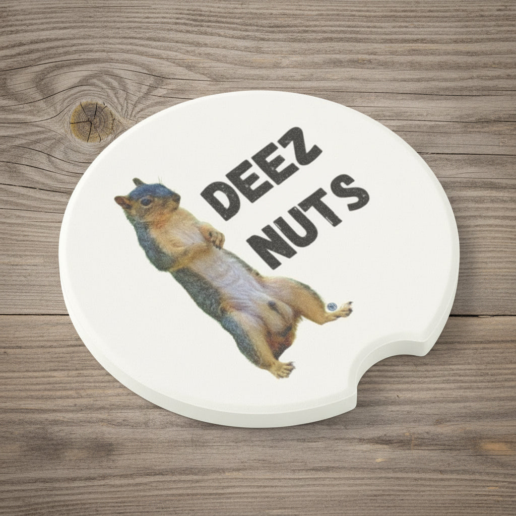 Deez Nuts Soapstone Car Coaster