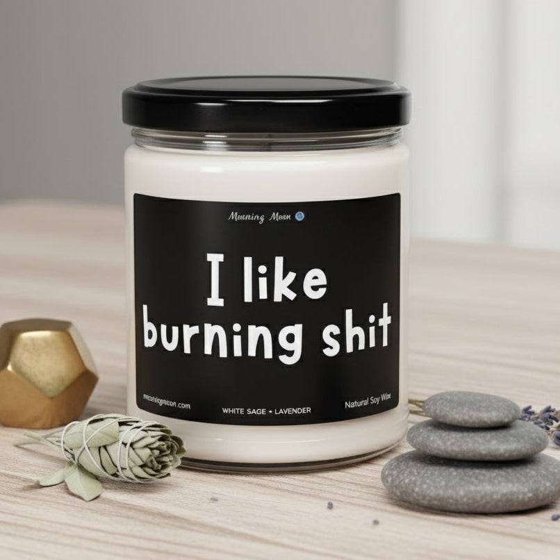 I Like Burning Shit Non-Toxic Soy Candle, 9oz