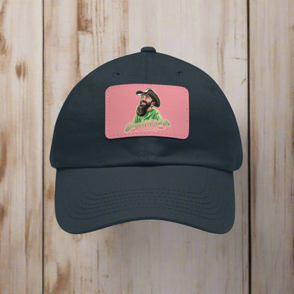 Sweet Pickle Dad Cap with Rectangle Pink Leather Patch