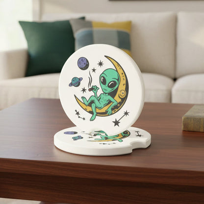 420 Alien Soapstone Car Coaster