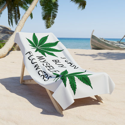 Buy Myself Flowers Beach Towel