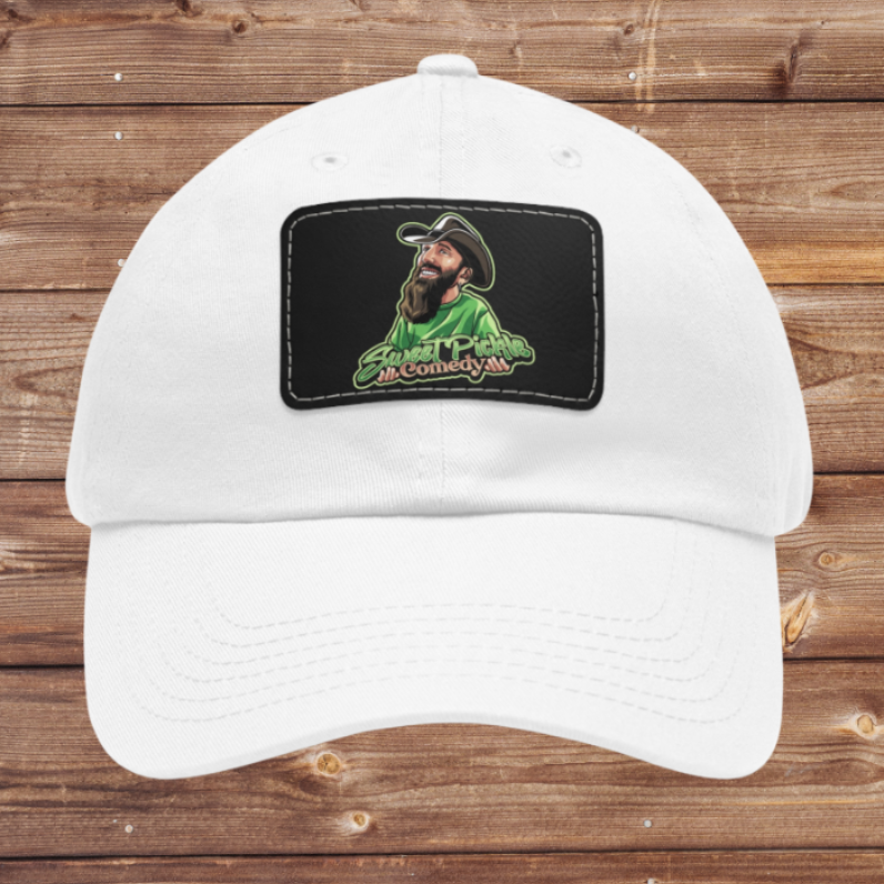 Sweet Pickle Dad Cap with Rectangle Black Leather Patch