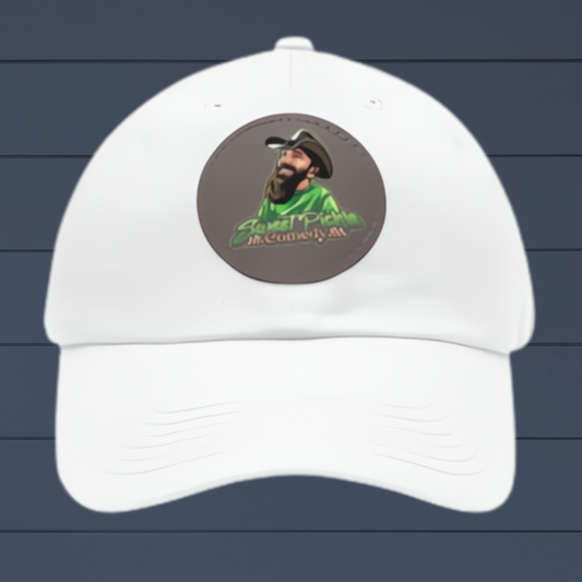 Sweet Pickle Dad Cap with Round Grey Leather Patch