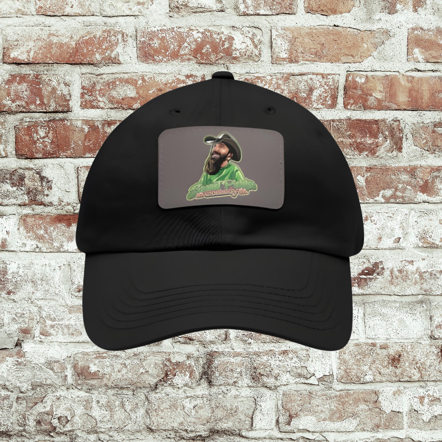 Sweet Pickle Dad Cap with Rectangle Grey Leather Patch