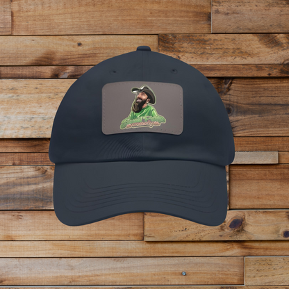 Sweet Pickle Dad Cap with Rectangle Grey Leather Patch