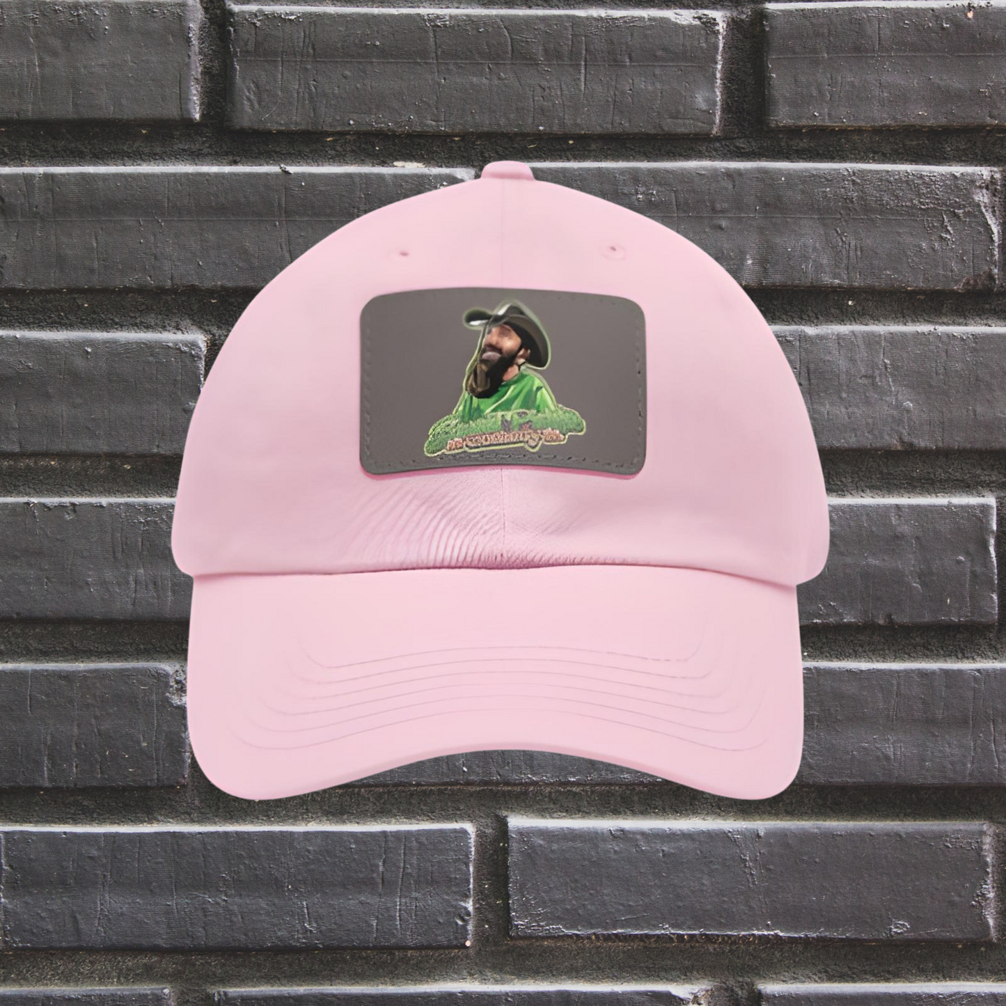 Sweet Pickle Dad Cap with Rectangle Grey Leather Patch