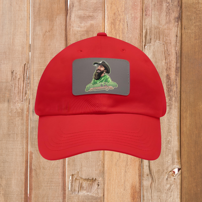 Sweet Pickle Dad Cap with Rectangle Grey Leather Patch