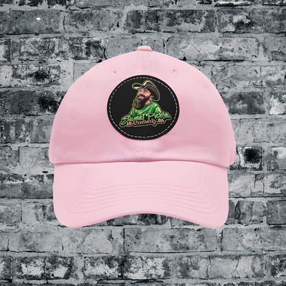 Sweet Pickle Dad Cap with Round Black Leather Patch