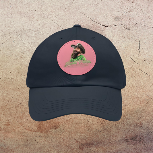 Sweet Pickle Dad Cap with Round Pink Leather Patch