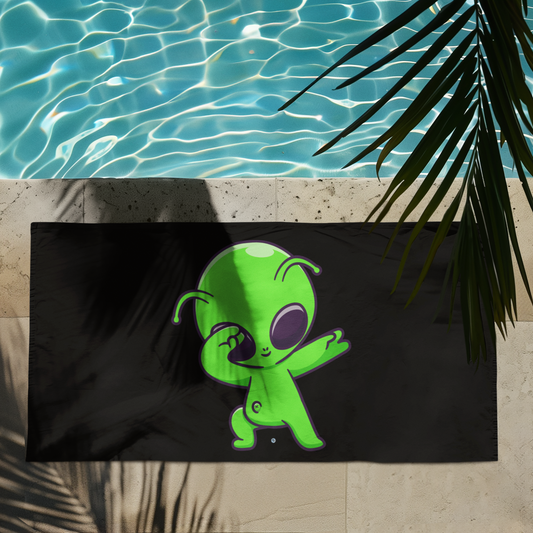 Dabbing Alien Beach Towel