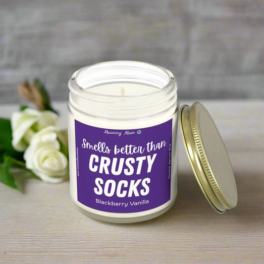 Crusty Socks - Blackberry Vanilla, Coconut Apricot Wax Candle