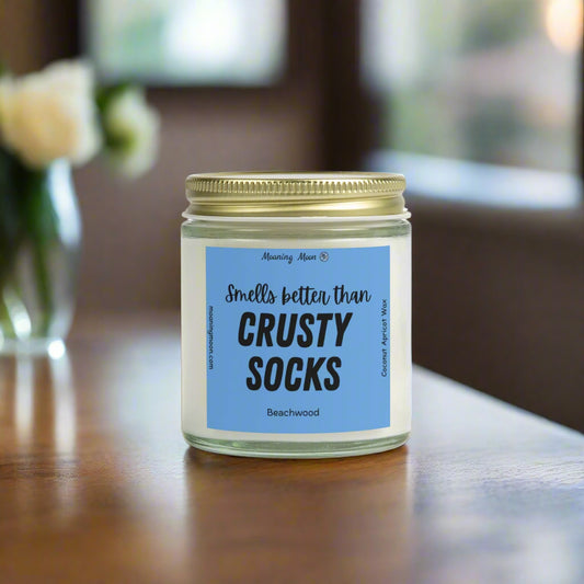 Crusty Socks - Beachwood, Coconut Apricot Wax Candle