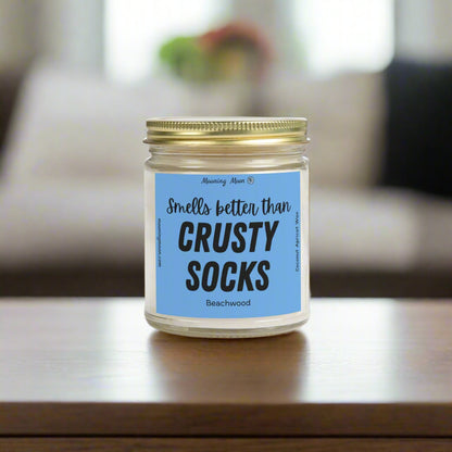 Crusty Socks - Beachwood, Coconut Apricot Wax Candle