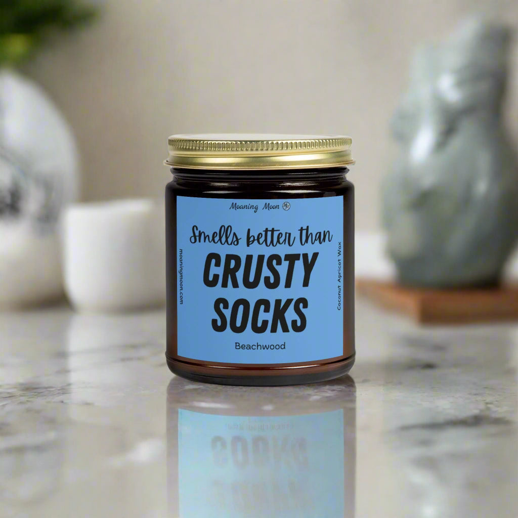 Crusty Socks - Beachwood, Coconut Apricot Wax Candle