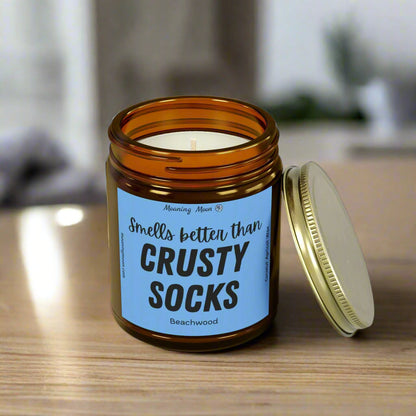 Crusty Socks - Beachwood, Coconut Apricot Wax Candle