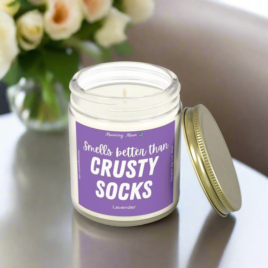 Crusty Socks - Lavender, Coconut Apricot Wax Candle