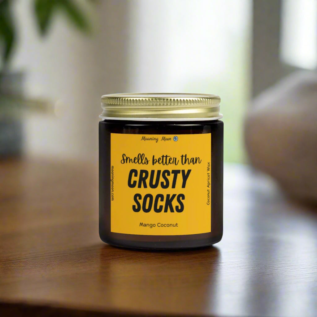 Crusty Socks - Mango Coconut, Coconut Apricot Wax Candle
