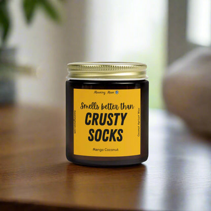 Crusty Socks - Mango Coconut, Coconut Apricot Wax Candle