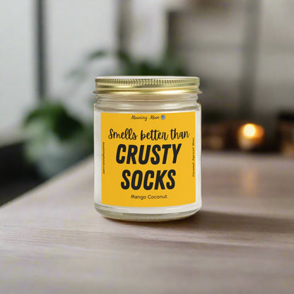 Crusty Socks - Mango Coconut, Coconut Apricot Wax Candle