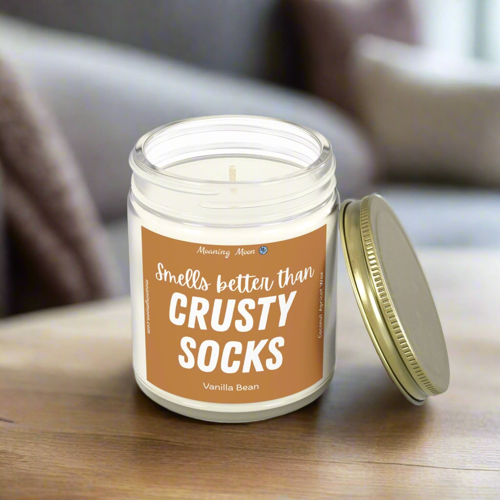 Crusty Socks - Vanilla Bean, Coconut Apricot Wax Candle