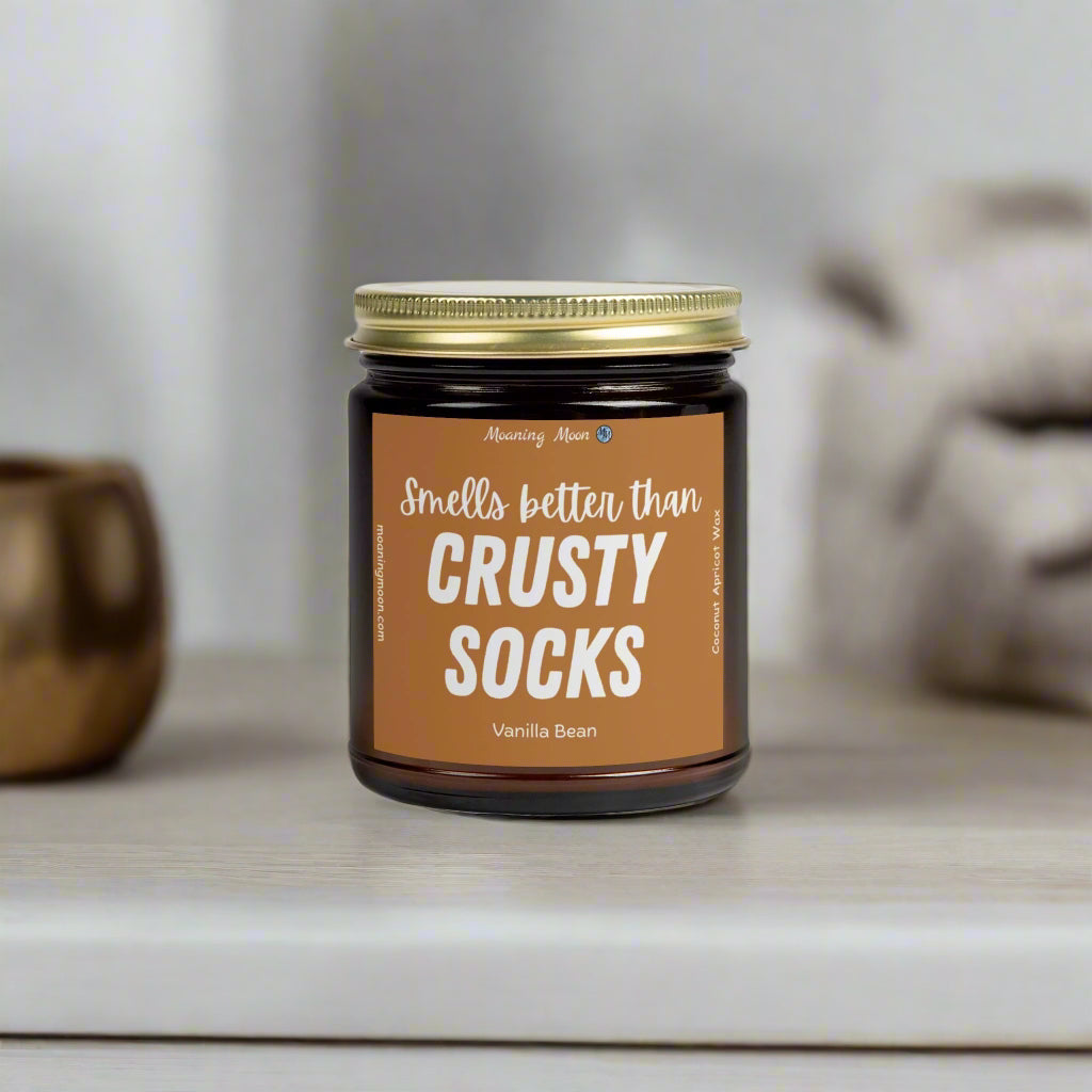 Crusty Socks - Vanilla Bean, Coconut Apricot Wax Candle