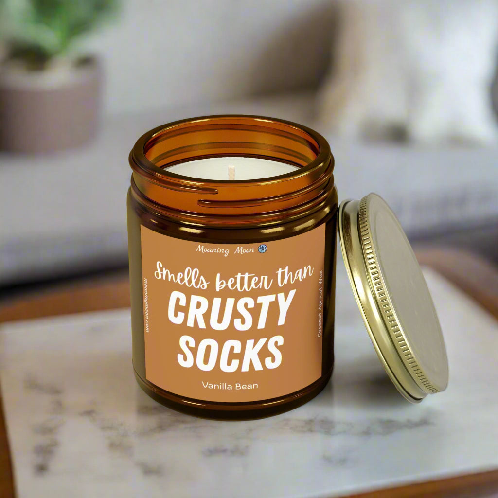Crusty Socks - Vanilla Bean, Coconut Apricot Wax Candle