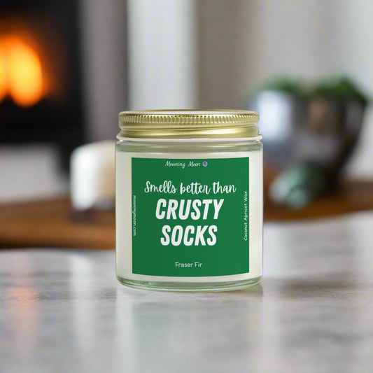 Crusty Socks - Fraser Fir, Coconut Apricot Wax Candle