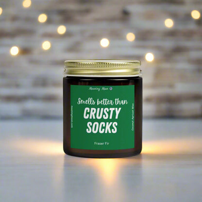 Crusty Socks - Fraser Fir, Coconut Apricot Wax Candle