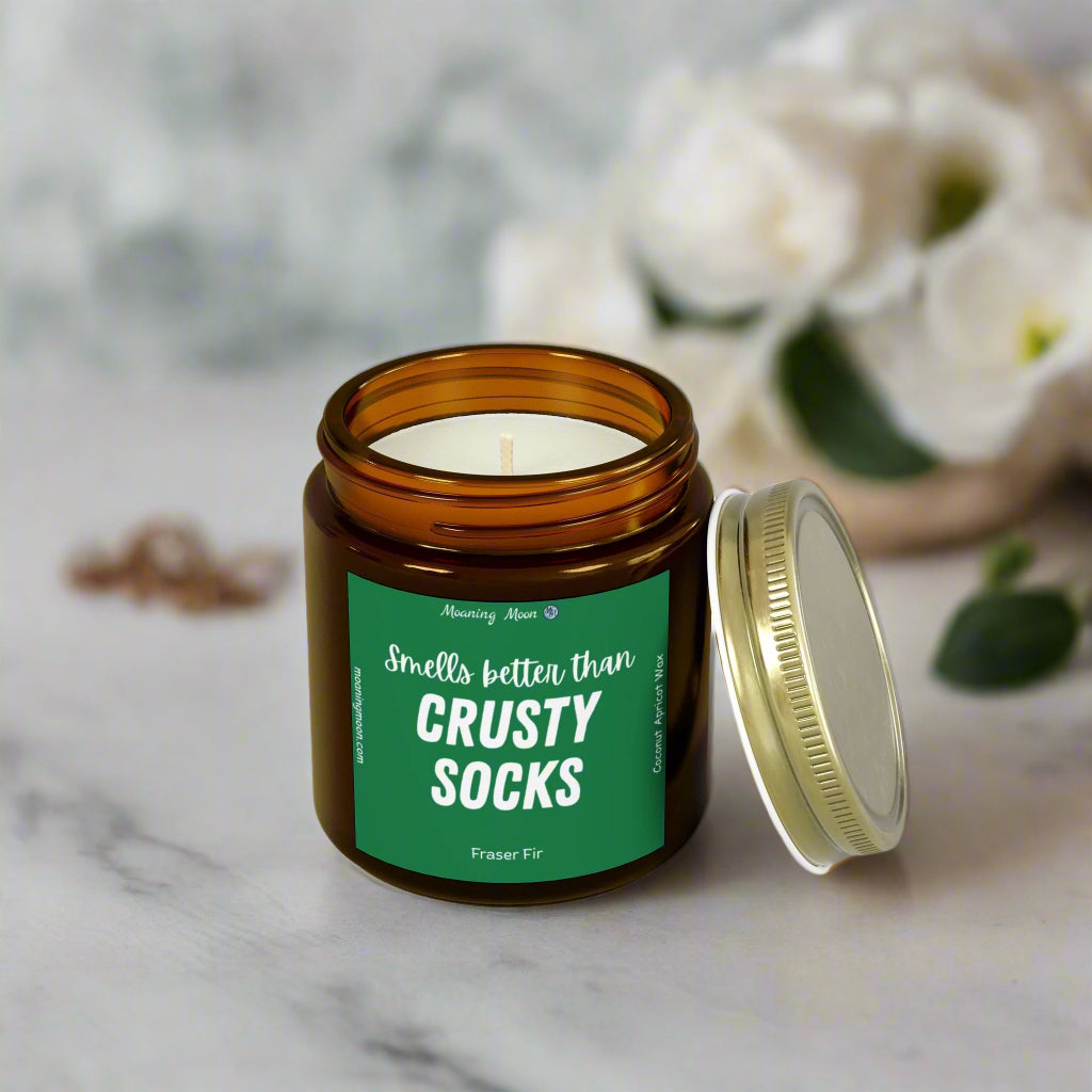 Crusty Socks - Fraser Fir, Coconut Apricot Wax Candle