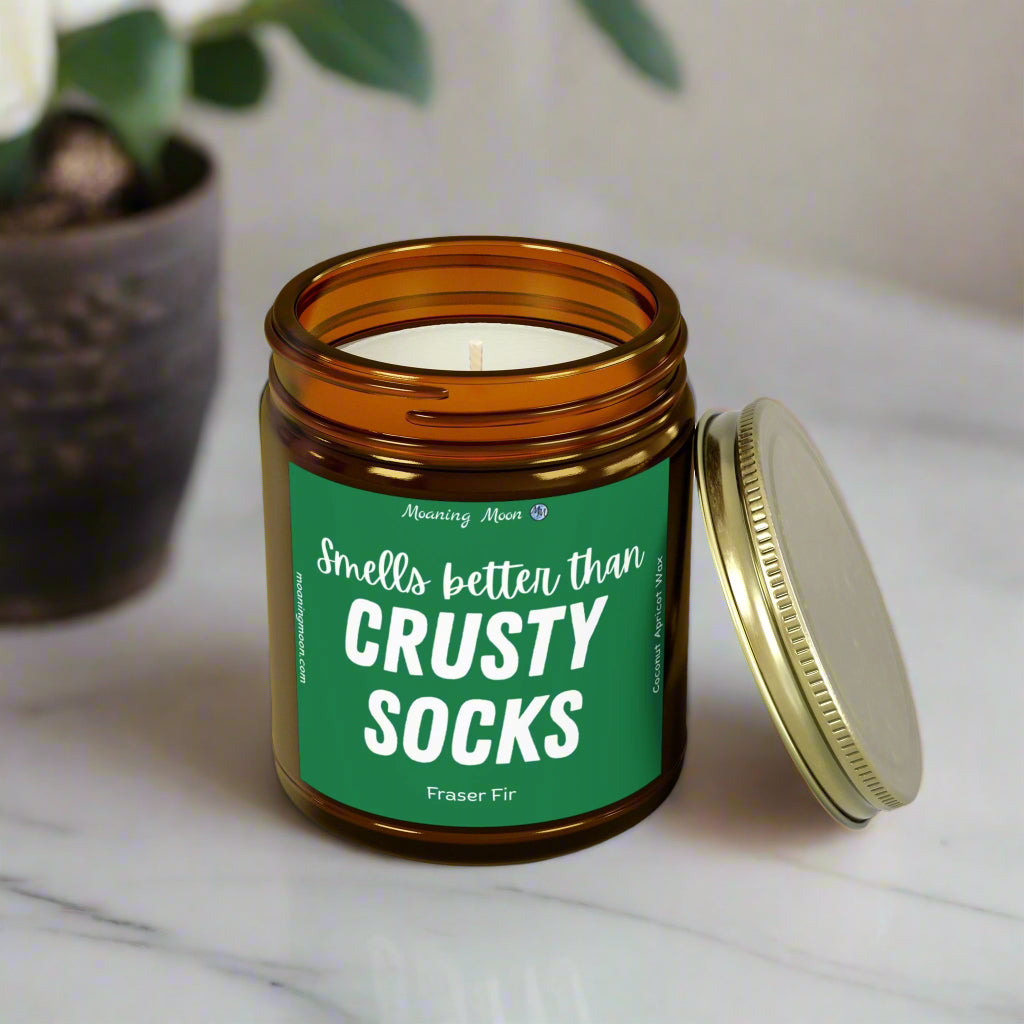Crusty Socks - Fraser Fir, Coconut Apricot Wax Candle