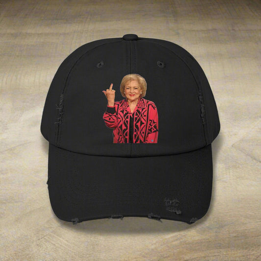 Betty White Middle Finger Distressed Cap