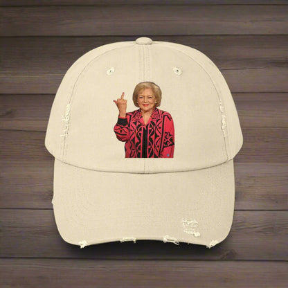 Betty White Middle Finger Distressed Cap