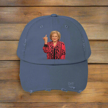 Betty White Middle Finger Distressed Cap
