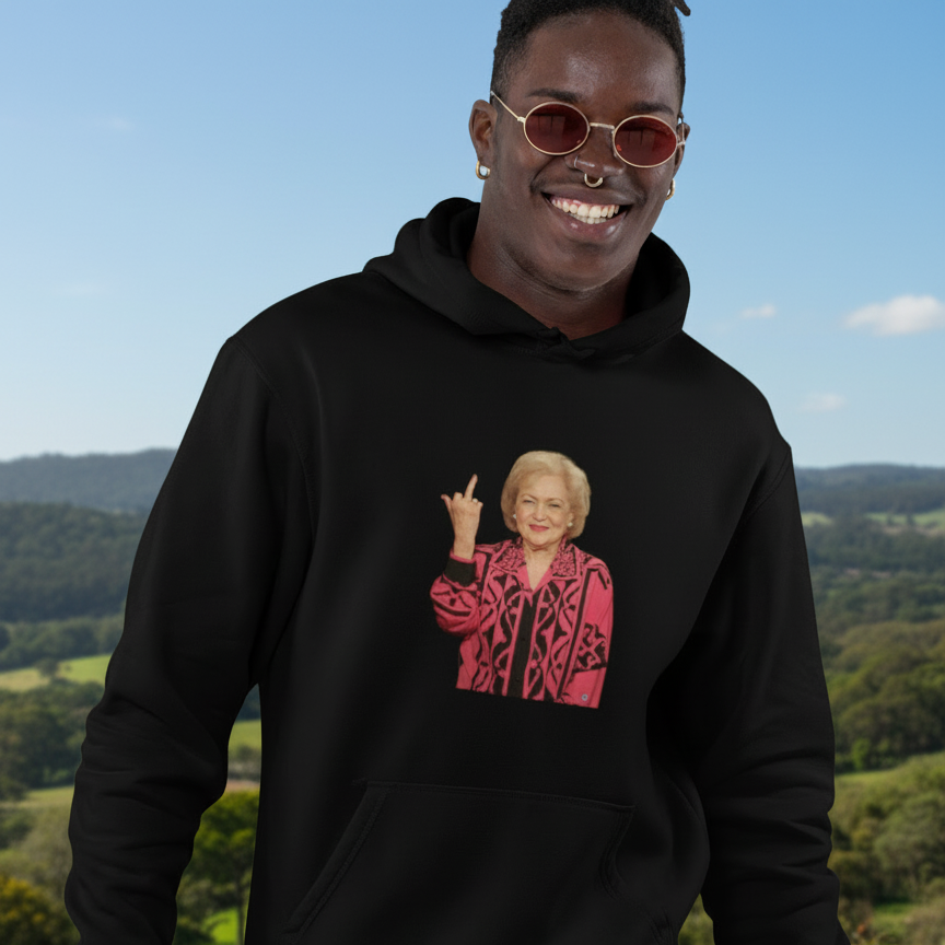 Betty White Middle Finger Comfy Hoodie