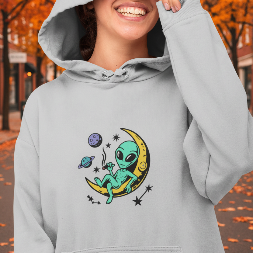 420 Alien Comfy Hoodie
