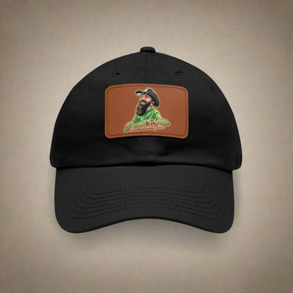 Sweet Pickle Dad Cap with Rectangle Brown Leather Patch
