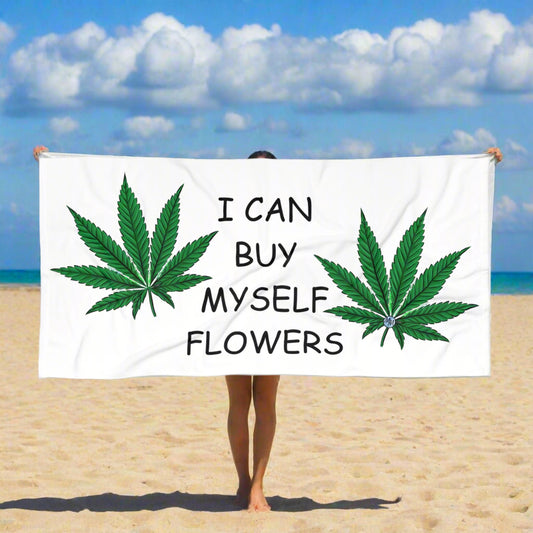 Buy Myself Flowers Beach Towel