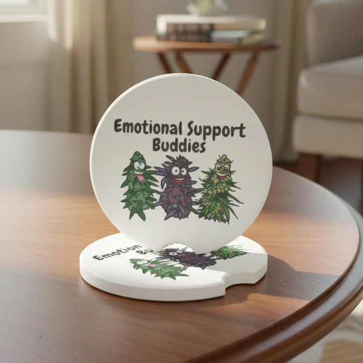 Emotional Support Buddies Soapstone Car Coaster