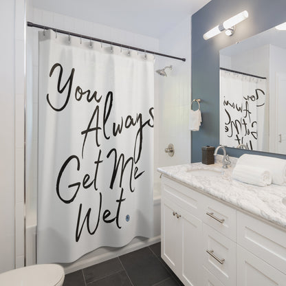 Get Me Wet White Shower Curtain