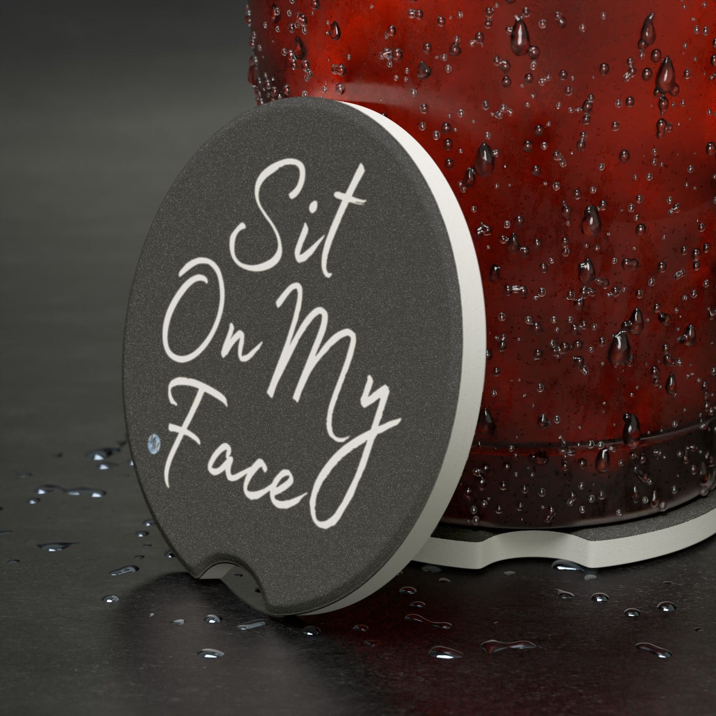 Sit On My Face Soapstone Car Coaster