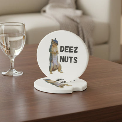 Deez Nuts Soapstone Car Coaster