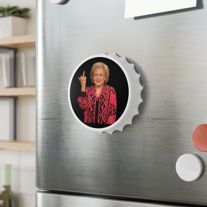 Betty White Middle Finger Magnetic Double Bottle Opener