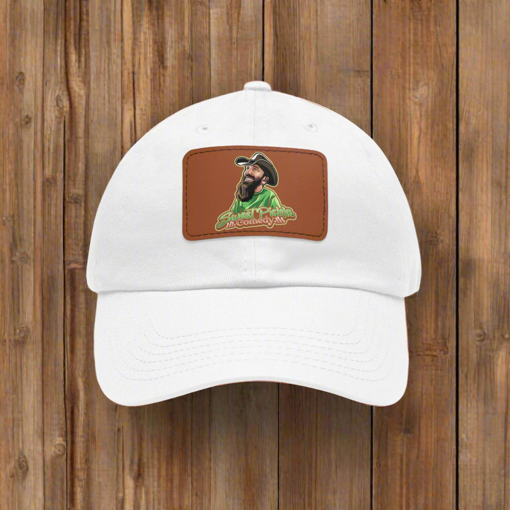 Sweet Pickle Dad Cap with Rectangle Brown Leather Patch