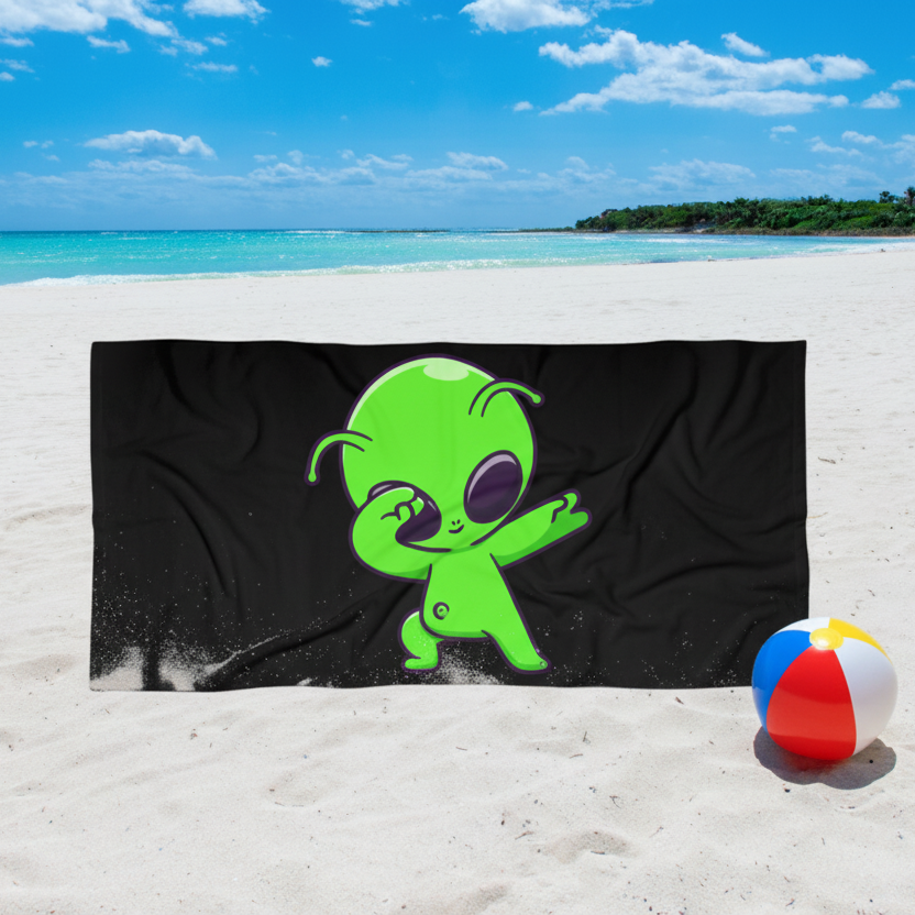 Dabbing Alien Beach Towel